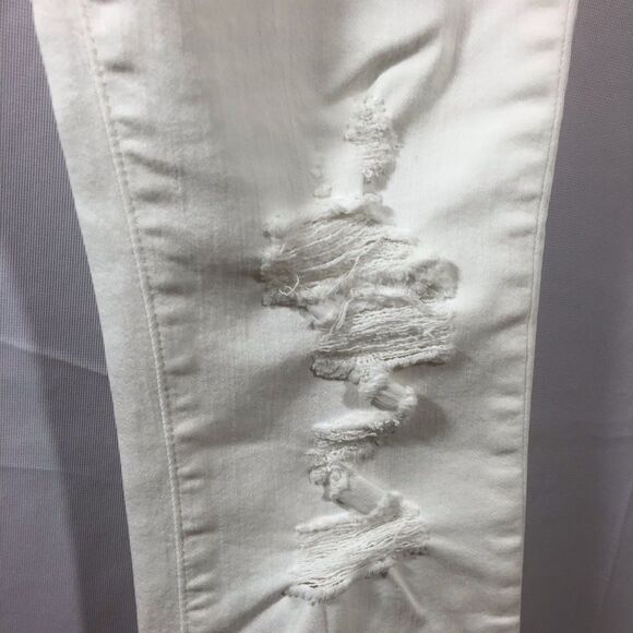 J. Brand Distressed White Jeans with Frayed Hems - Picture 7 of 11